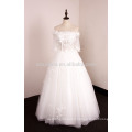 2017 new style sleeves transparent tulle wedding dress with real photos